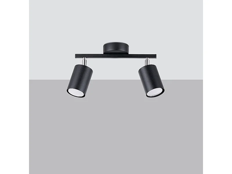 Plafondlampen Torim minimalistisch van  - 2 lichtbronnen 4000K - L.26 x H.20 cm - zwart