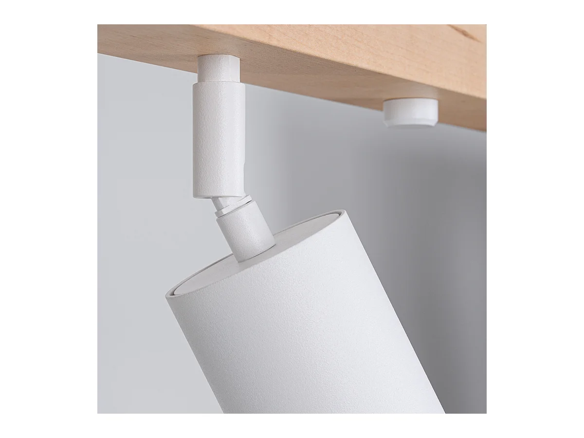 Plafondlampen Flare modern van  - 4 lichtbronnen 4000K - L.96 x H.17,5 cm - wit hout