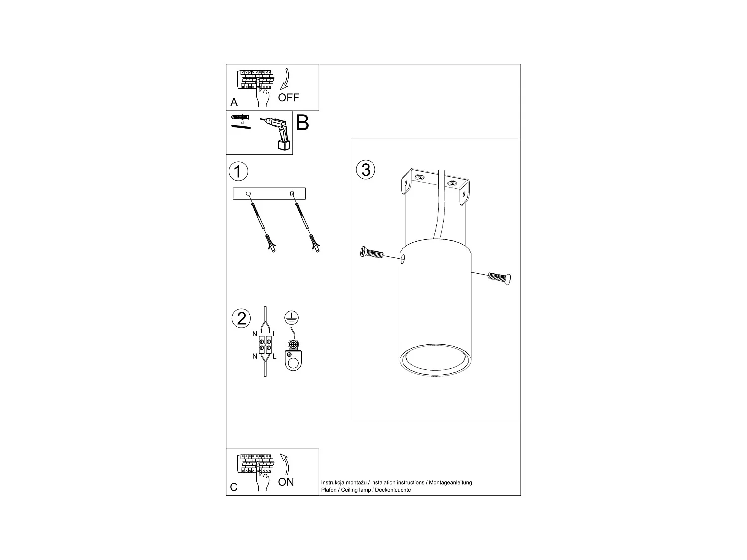 Plafondlampen Toris modern van  - 1 lichtbronnen 4000K - L.6 x H.10 cm - wit
