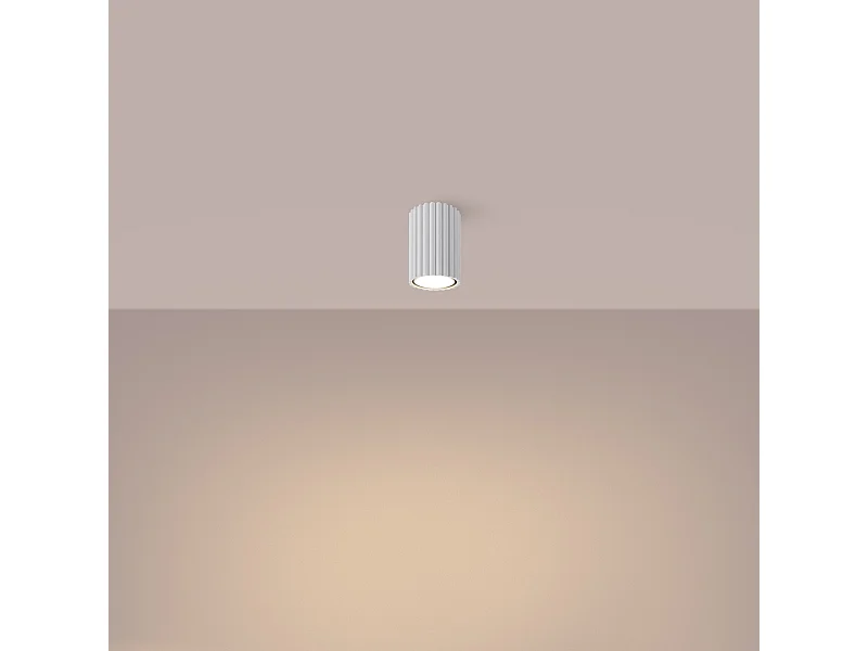 Plafonnier Gloow minimaliste en aluminium - 1 sources lumineuses 3000K - L.6,5 x H.10 cm - blanc