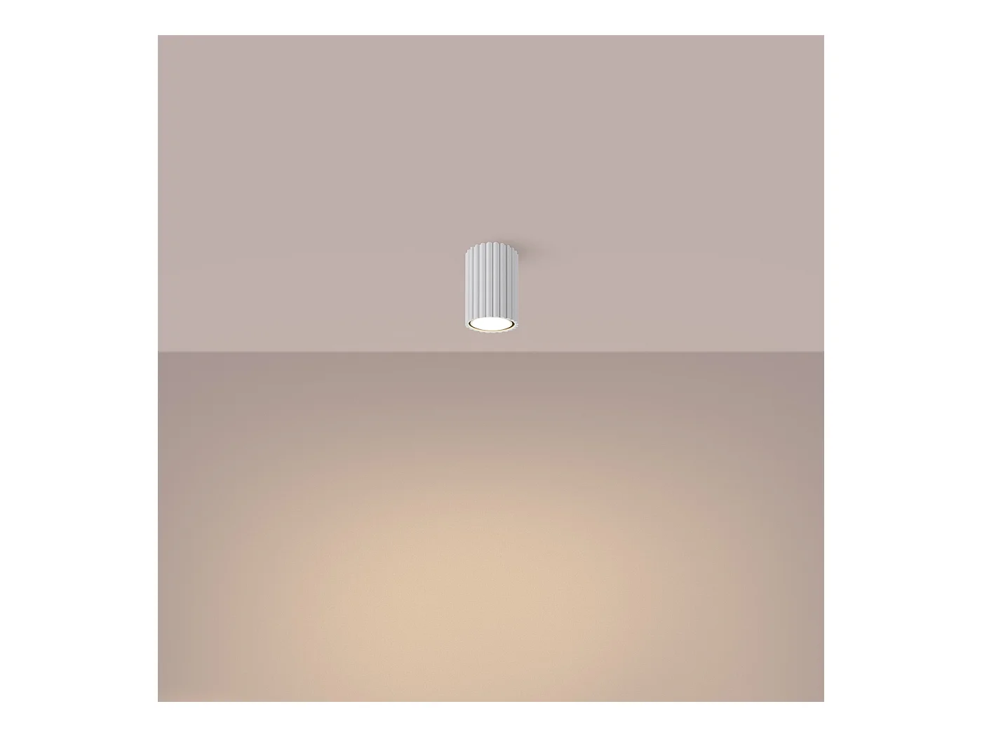 Plafonnier Gloow minimaliste en aluminium - 1 sources lumineuses 3000K - L.6,5 x H.10 cm - blanc