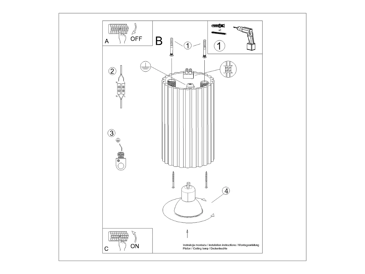 Plafonnier Gloow minimaliste en aluminium - 1 sources lumineuses 3000K - L.6,5 x H.10 cm - blanc
