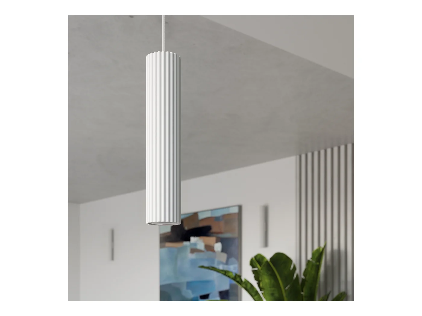 Plafonnier Gloow minimaliste en aluminium - 1 sources lumineuses 3000K - L.6,5 x H.10 cm - blanc