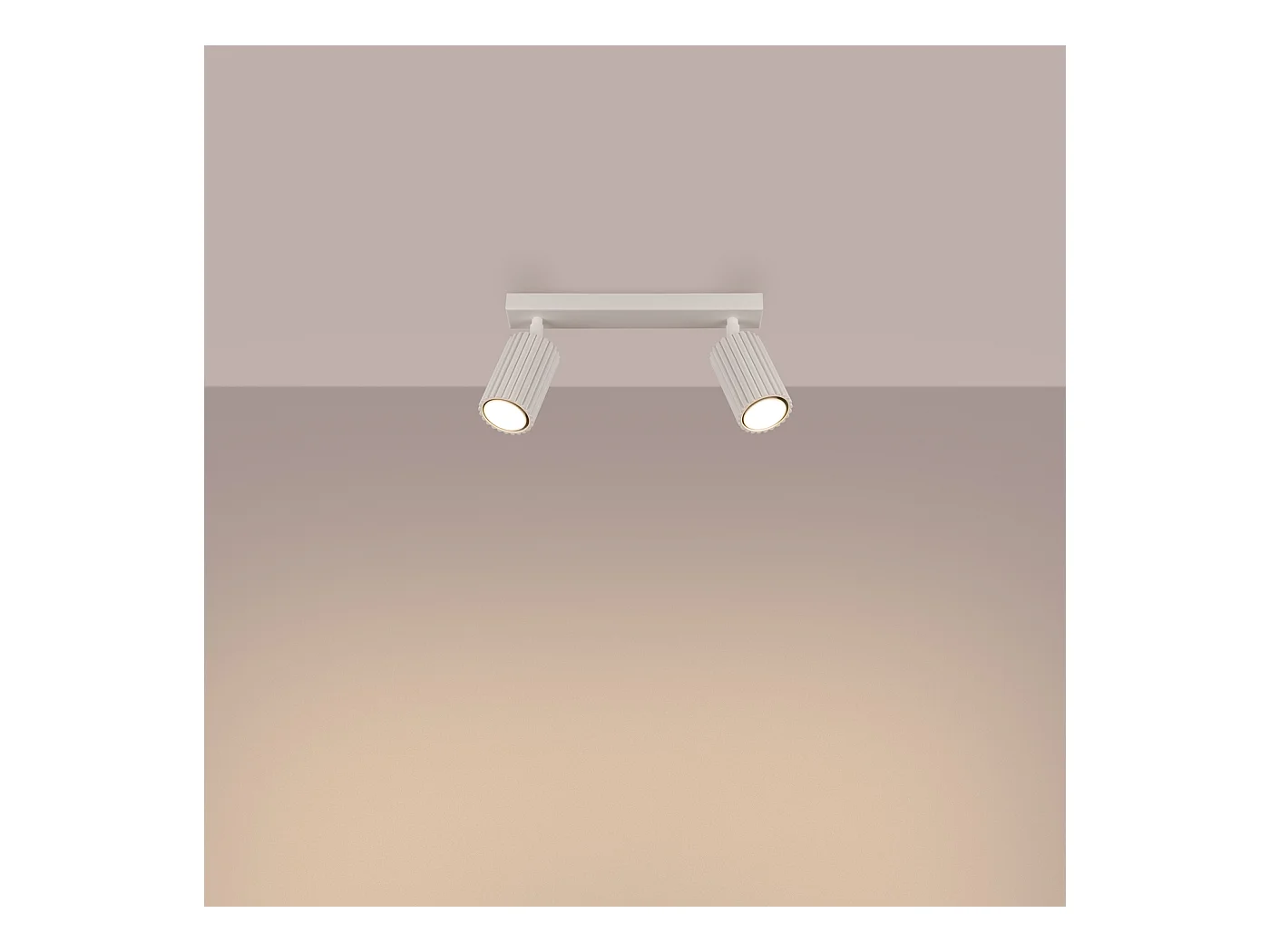 Plafondlamp Gloow minimalistisch van  - 2 lichtbronnen 4000K - L.30 x H.16,5 cm - beige