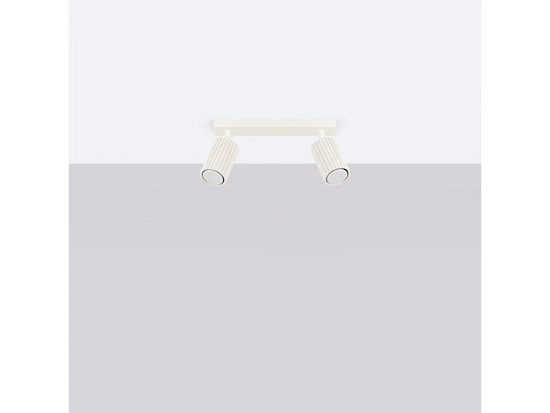 Lampa sufitowa minimalistyczny Gloow, aluminium - 2 źródło światła 4000K - L.30 x H.16.5 cm - beżowy