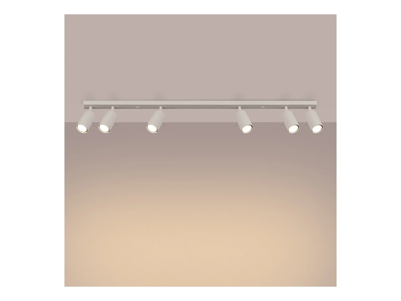 Lampa sufitowa nowoczesny Briix, stal - 6 źródło światła 4000K - L.117 x H.17 cm - beżowy