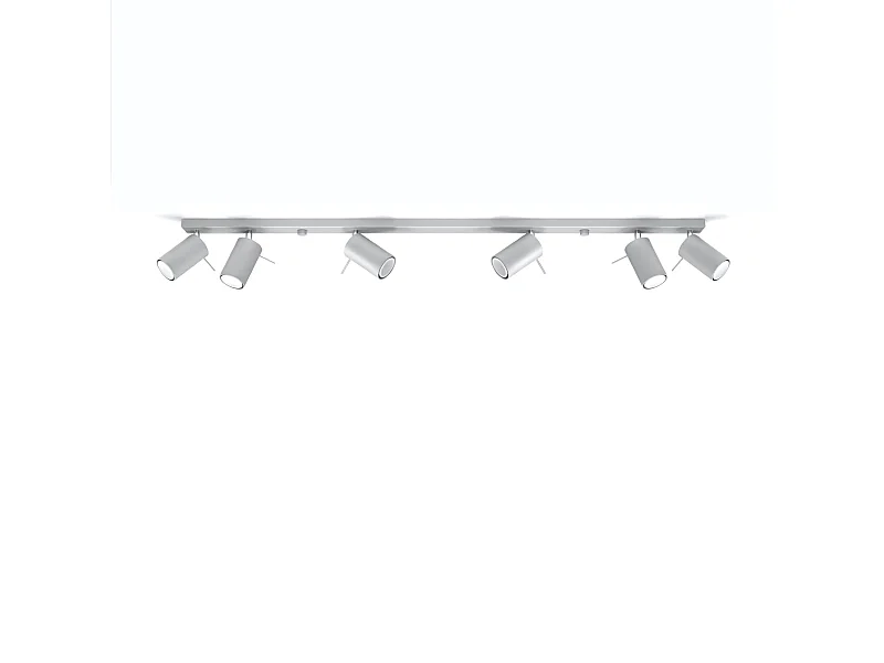 Plafonniers Briix moderne en acier - 6 sources lumineuses 4000K - L.118 x H.16 cm - gris