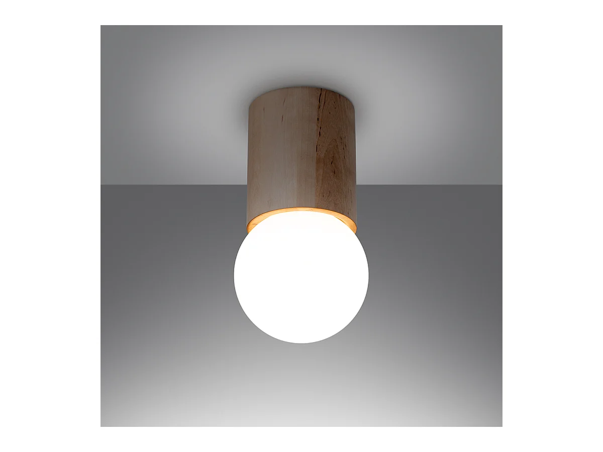 Plafonniers Lust moderne en bois - 1 sources lumineuses 4000K - L.12 x H.23 cm - bois naturel