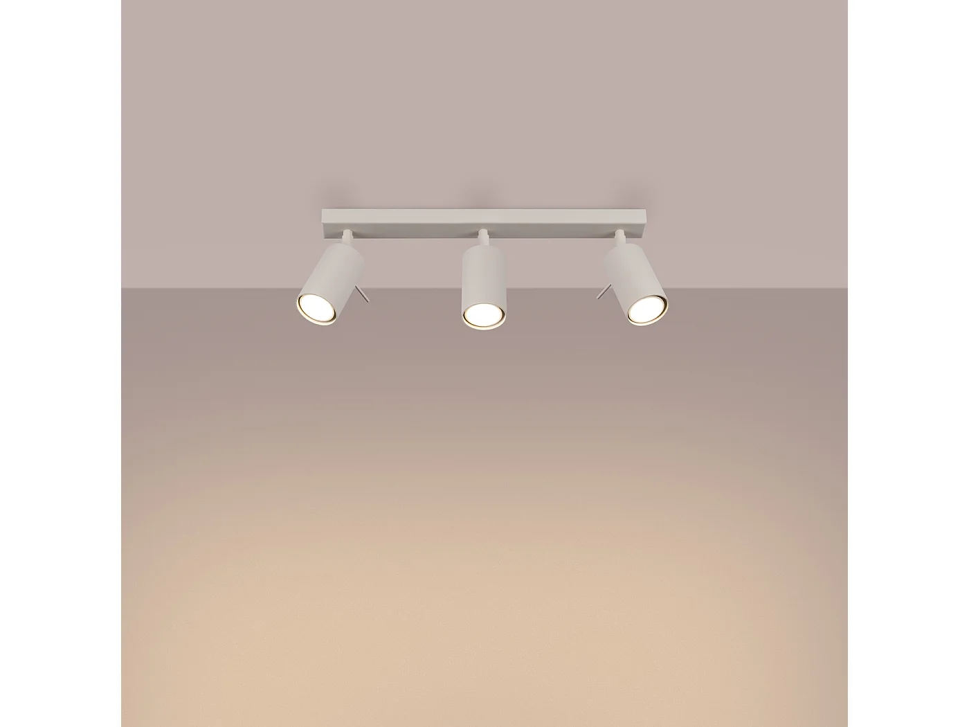 Plafonnier Briix moderne en acier - 3 sources lumineuses 4000K - L.45 x H.17 cm - beige