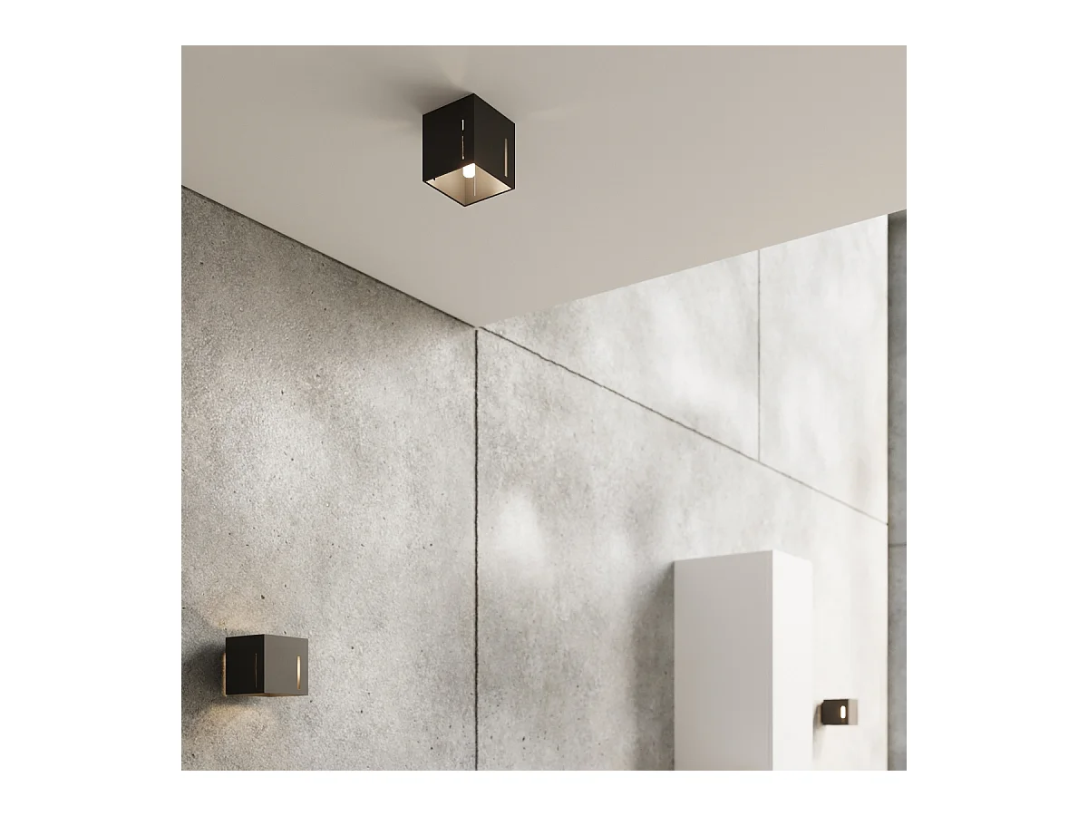 Plafondlampen Luminara modern van  - 1 lichtbronnen 4000K - L.10 x H.10 cm - zwart