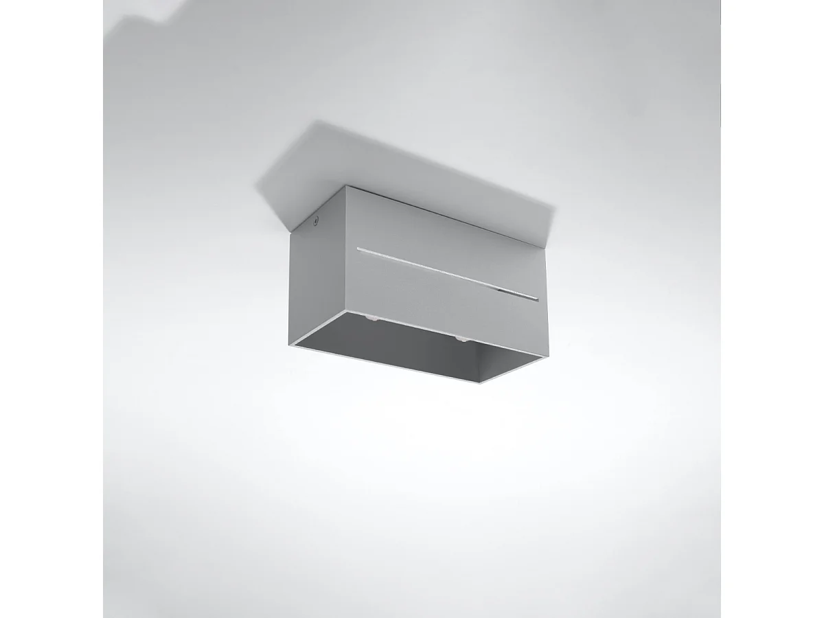 Plafonniers Zorbo maxi moderne en aluminium - 2 sources lumineuses 4000K - L.20 x H.10 cm - gris