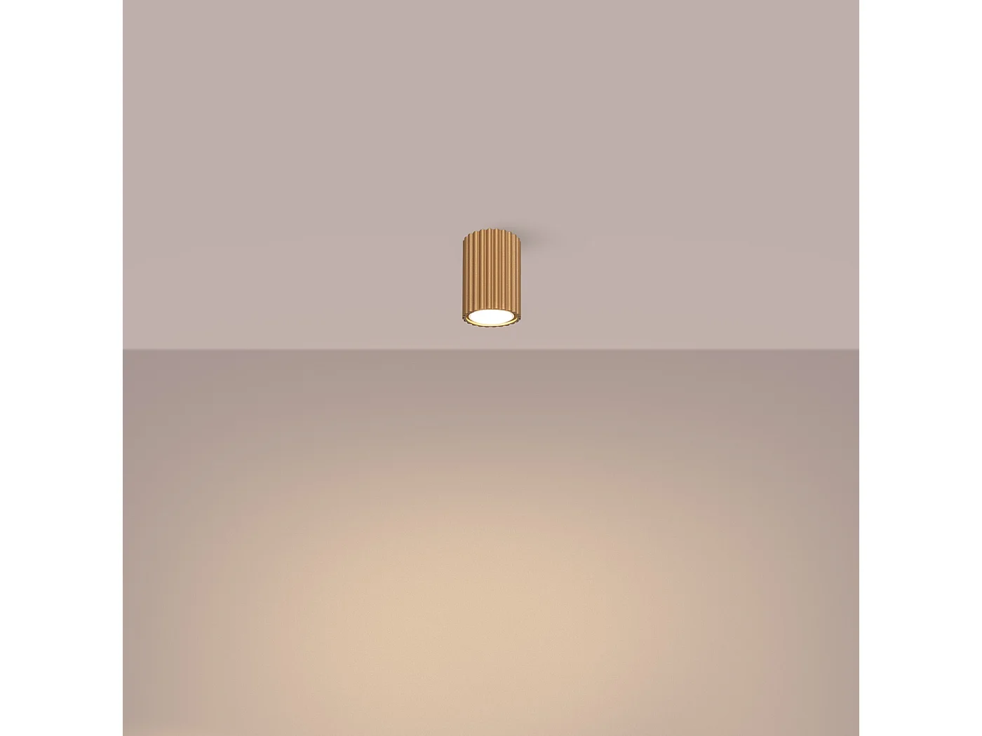 Plafonnier Gloow minimaliste en aluminium - 1 sources lumineuses 4000K - L.6,5 x H.10 cm - doré