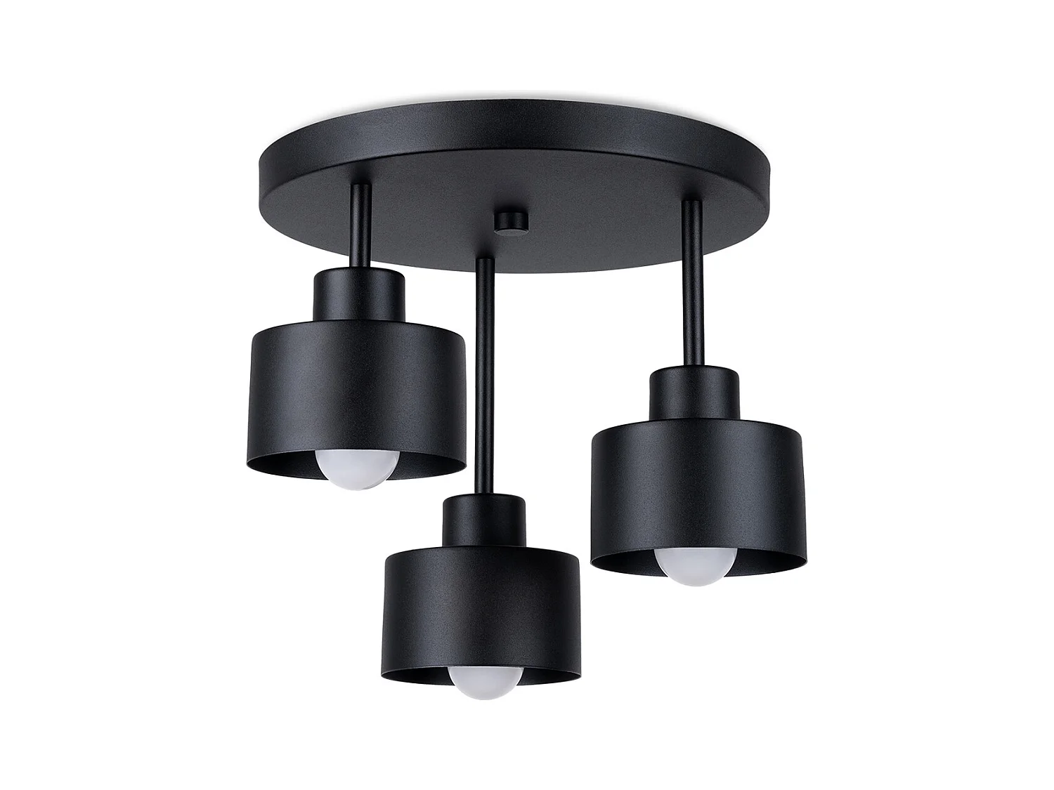 Plafondlampen Zavros modern van  - 3 lichtbronnen 4000K - L.32 x H.29 cm - zwart