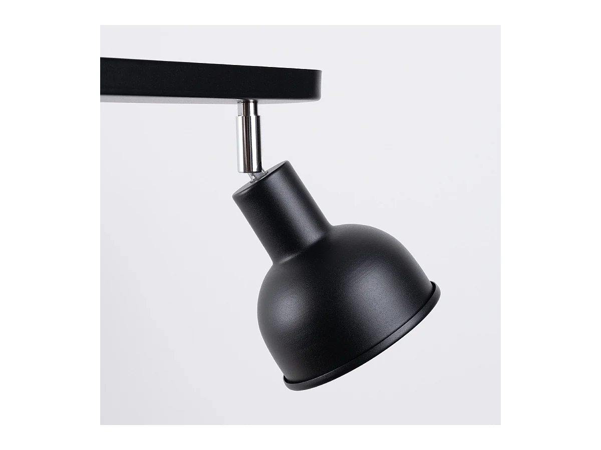 Luminárias de teto Zenda sótão, aço - 2 fontes de luz 4000K - L.47 x H.18.5 cm - preto