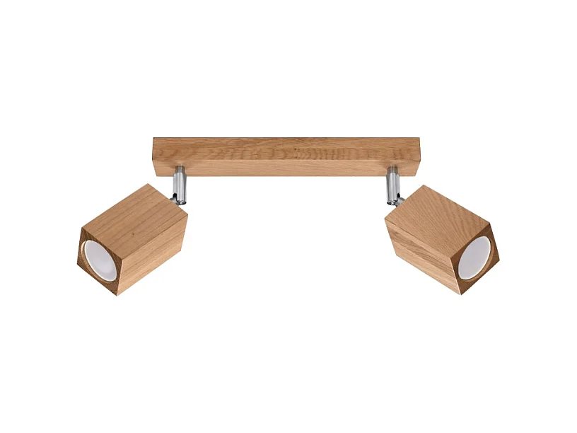 Plafony skandynawski Zezu, drewno - 2 źródło światła 4000K - L.30 x H.20 cm - dąb