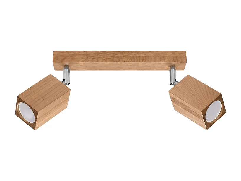 Plafonniers Zezu scandinave en bois - 2 sources lumineuses 4000K - L.30 x H.20 cm - chêne