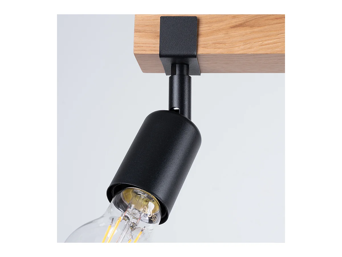 Plafondlampen Shad modern van  - 3 lichtbronnen 3000K - L.53 x H.14 cm - zwart hout