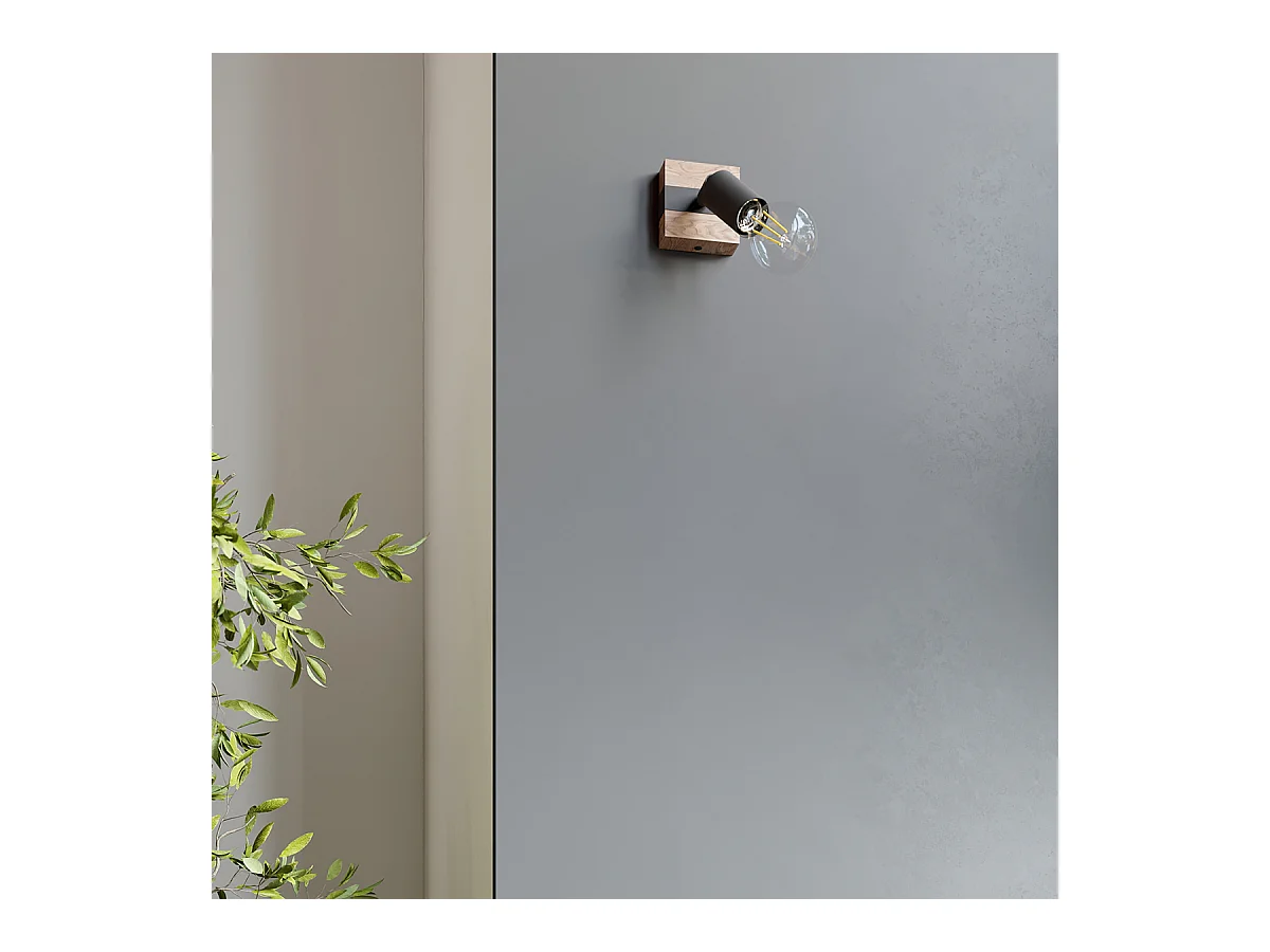 Plafondlampen Shad modern van  - 3 lichtbronnen 3000K - L.53 x H.14 cm - zwart hout