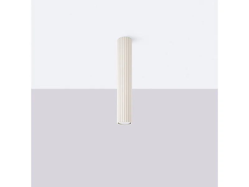 Plafonnier Gloow minimaliste en aluminium - 1 sources lumineuses 4000K - L.6,5 x H.40 cm - beige
