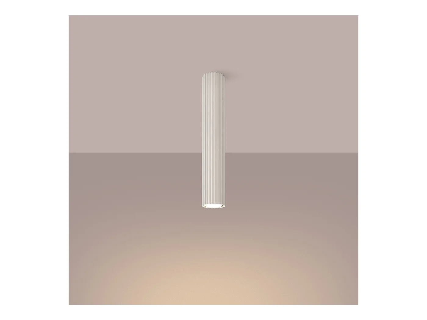 Plafonnier Gloow minimaliste en aluminium - 1 sources lumineuses 4000K - L.6,5 x H.40 cm - beige