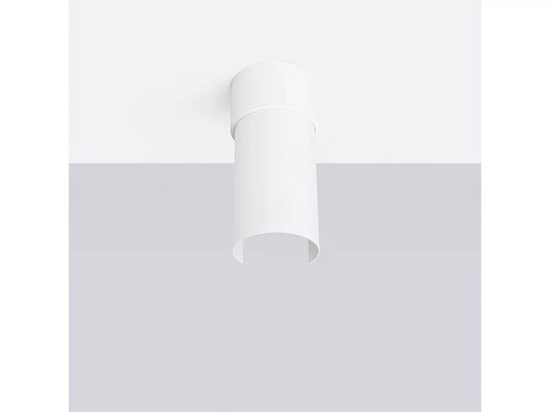 Plafonnier Torow minimaliste en acier - 1 sources lumineuses 4000K - L.10 x H.21 cm - blanc