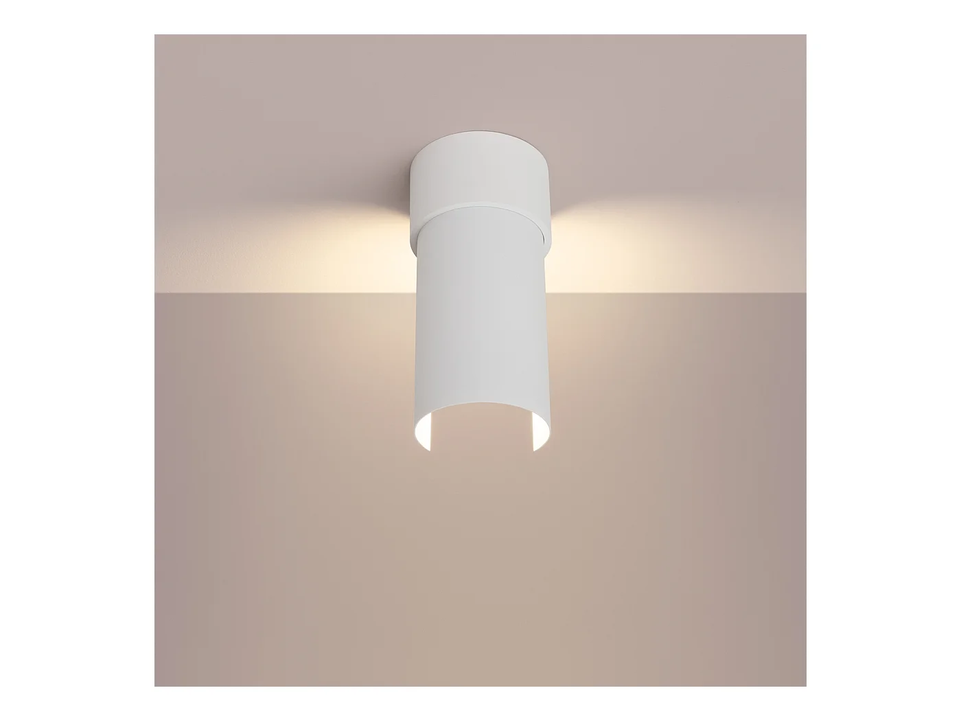 Plafonnier Torow minimaliste en acier - 1 sources lumineuses 4000K - L.10 x H.21 cm - blanc