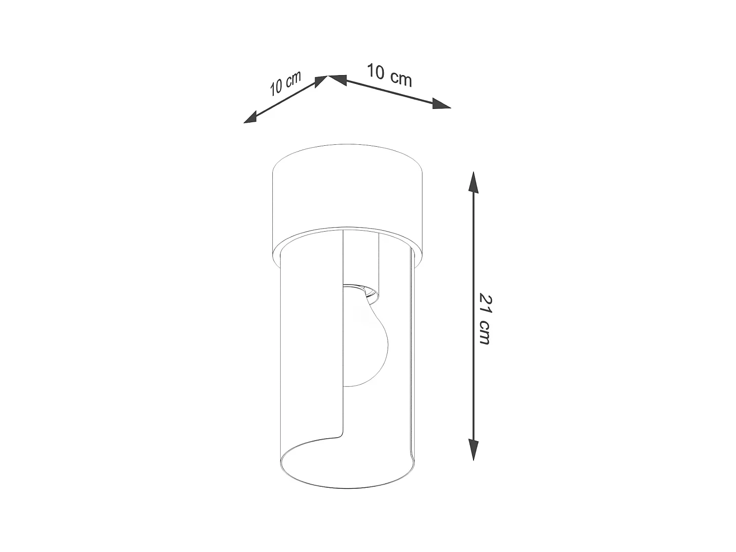 Plafonnier Torow minimaliste en acier - 1 sources lumineuses 4000K - L.10 x H.21 cm - blanc