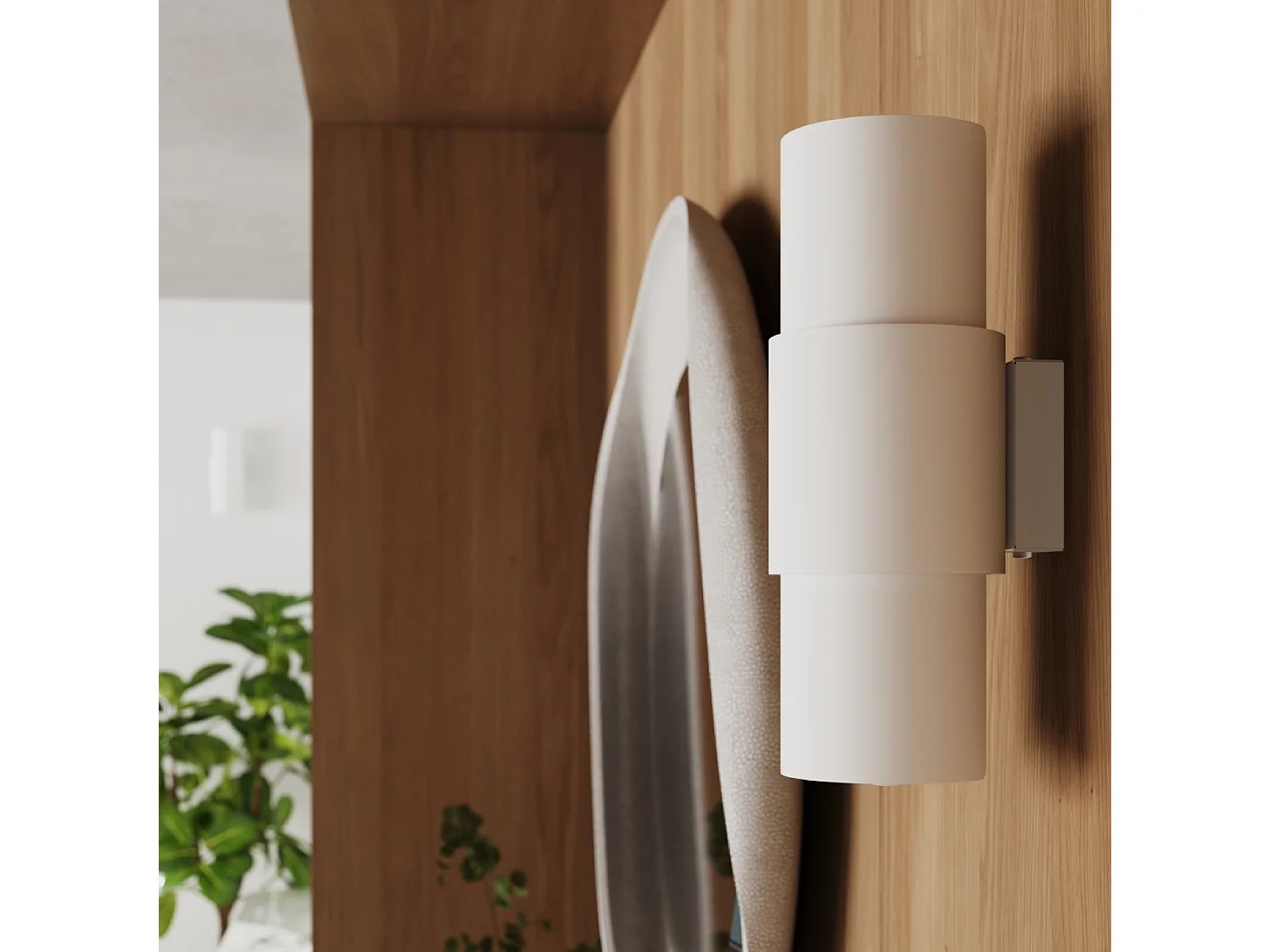 Plafonnier Torow minimaliste en acier - 1 sources lumineuses 4000K - L.10 x H.21 cm - blanc