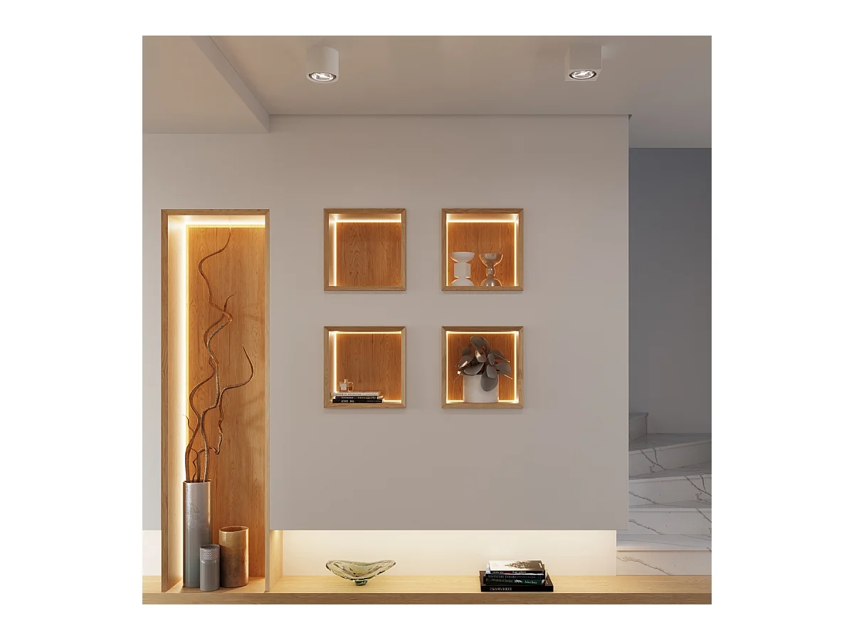 Plafonniers Flaix moderne en céramique - 1 sources lumineuses 3000K - L.14 x H.14 cm - blanc