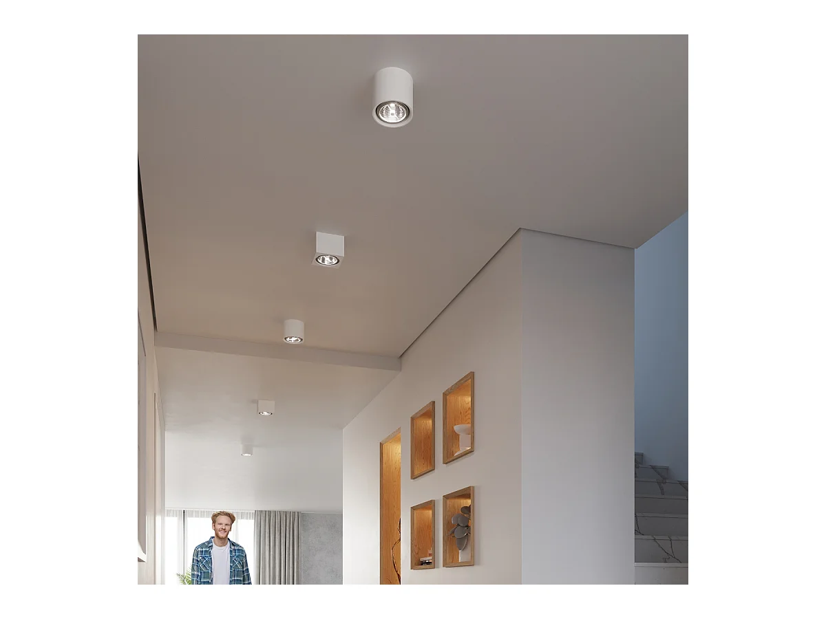 Plafonniers Flaix moderne en céramique - 1 sources lumineuses 3000K - L.14 x H.14 cm - blanc