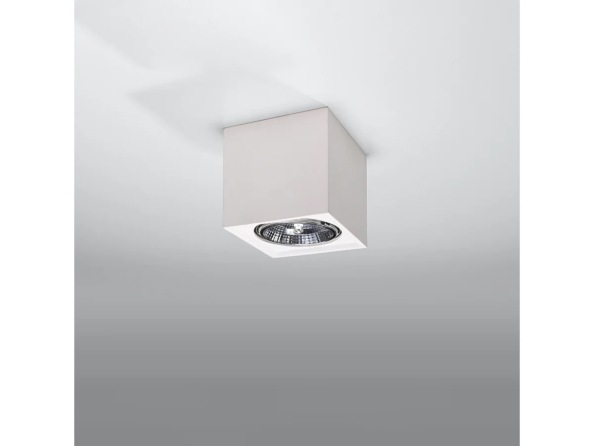 Plafonniers Flaix moderne en céramique - 1 sources lumineuses 3000K - L.14 x H.14 cm - blanc