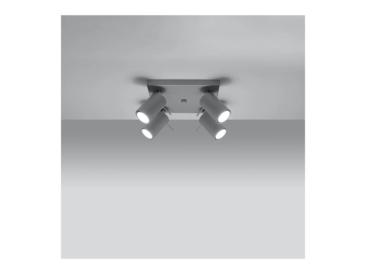 Plafonniers Briix moderne en acier - 4 sources lumineuses 3000K - L.25 x H.16 cm - gris