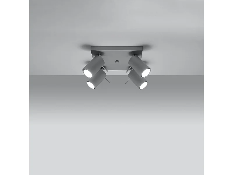 Plafonniers Briix moderne en acier - 4 sources lumineuses 3000K - L.25 x H.16 cm - gris