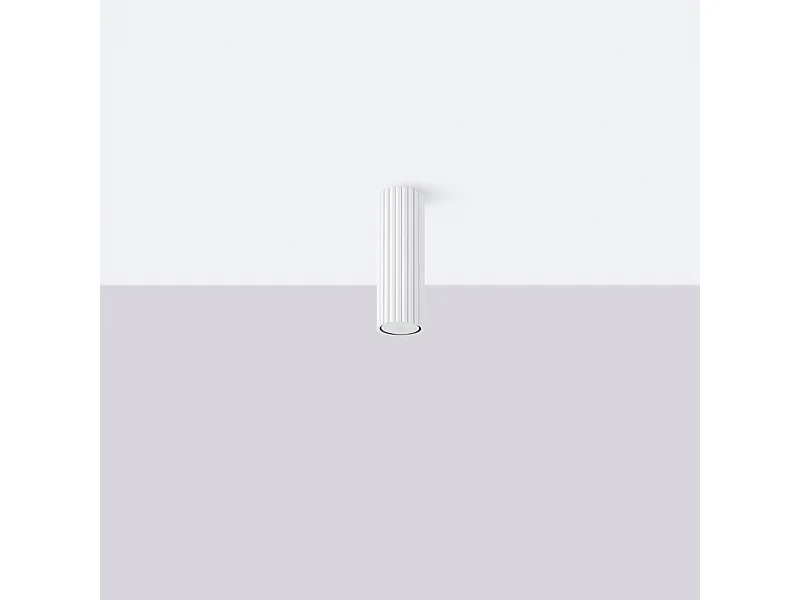 Plafonnier Gloow minimaliste en aluminium - 1 sources lumineuses 4000K - L.6,5 x H.20 cm - blanc