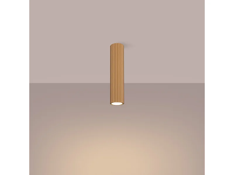 Luminária de teto Gloow minimalista, alumínio - 1 fontes de luz 3000K - L.6.5 x H.30 cm - dourado