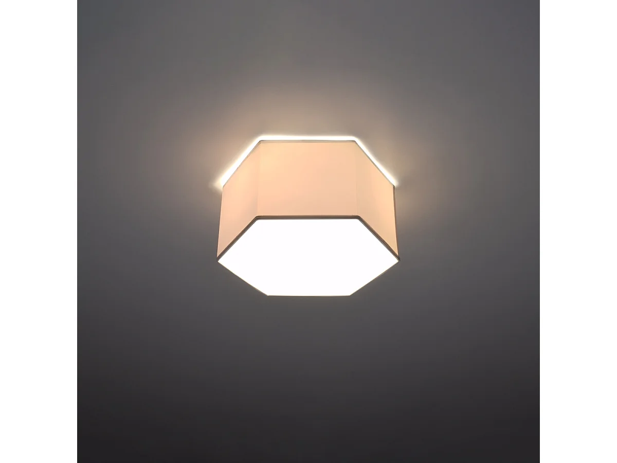 Plafonniers Solinia moderne en PVC - 2 sources lumineuses 4000K - L.30,5 x H.15,5 cm - blanc