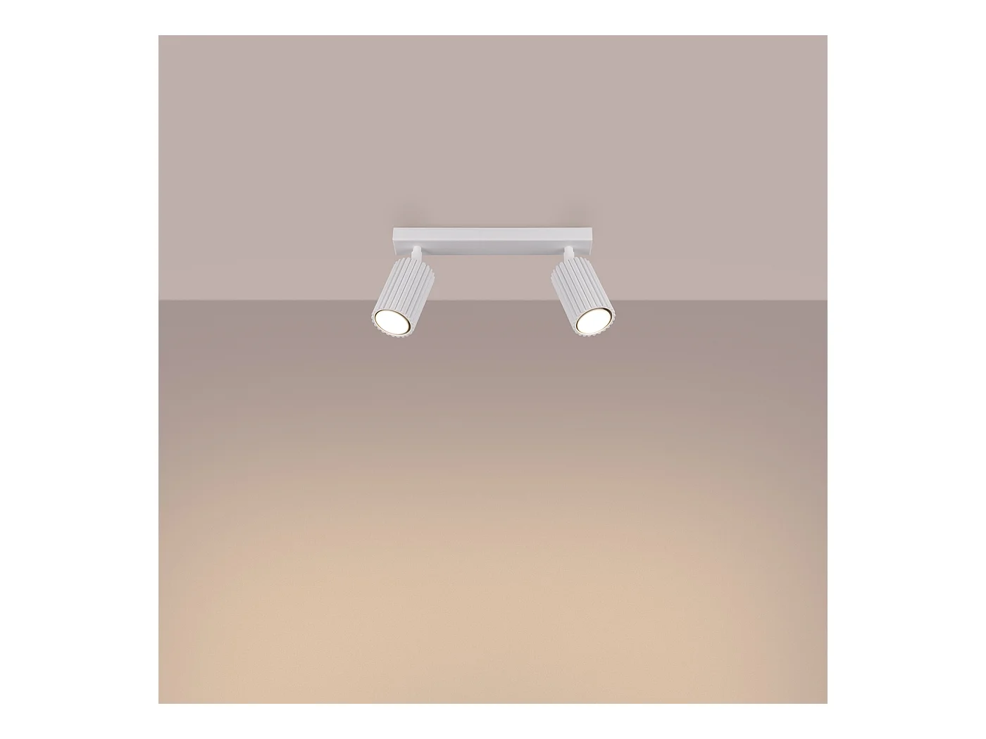 Plafondlamp Gloow minimalistisch van  - 2 lichtbronnen 4000K - L.30 x H.16,5 cm - wit