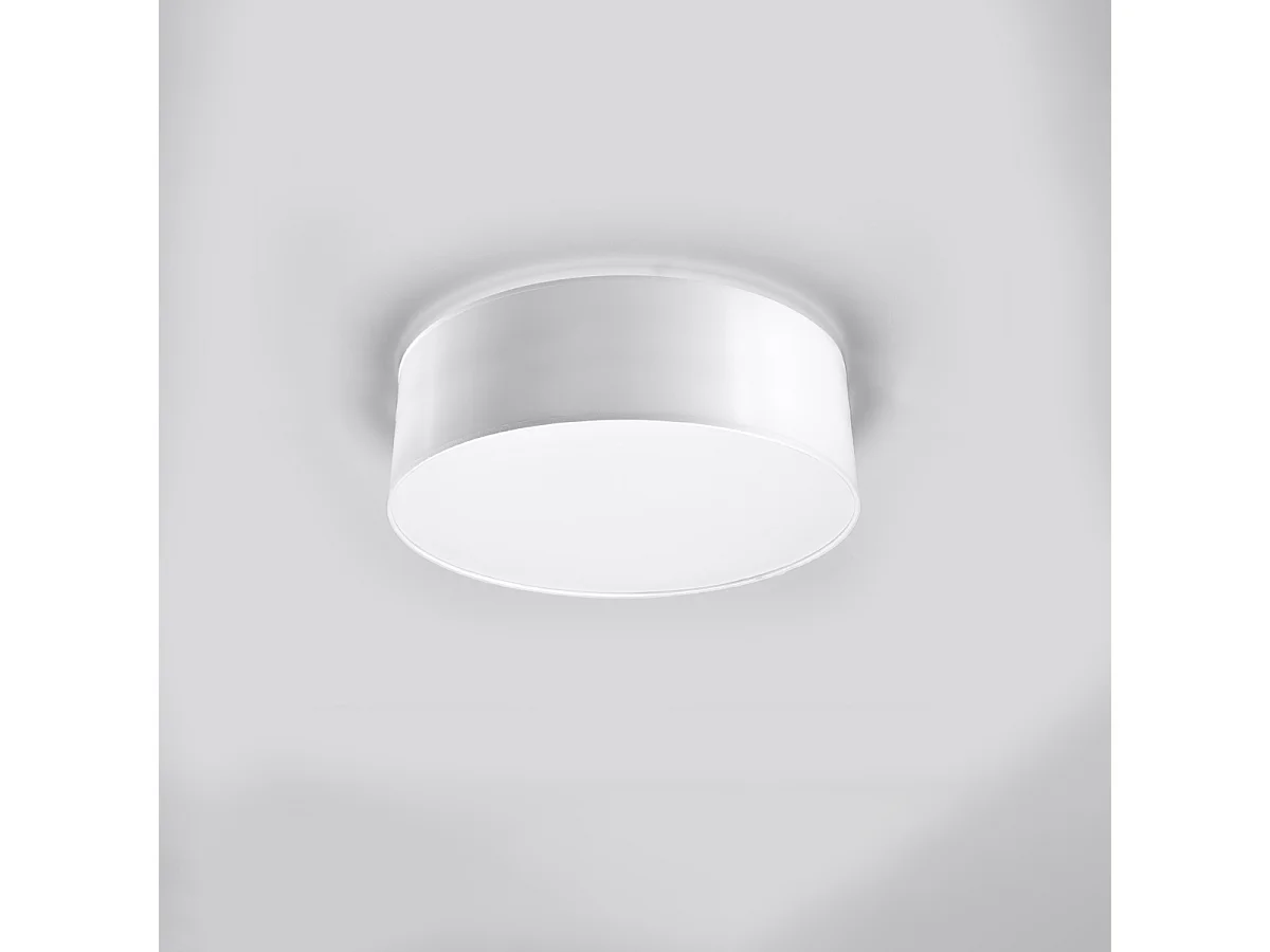 Plafonniers Cercle minimaliste en PVC - 1 sources lumineuses 4000K - L.25 x H.11 cm - blanc