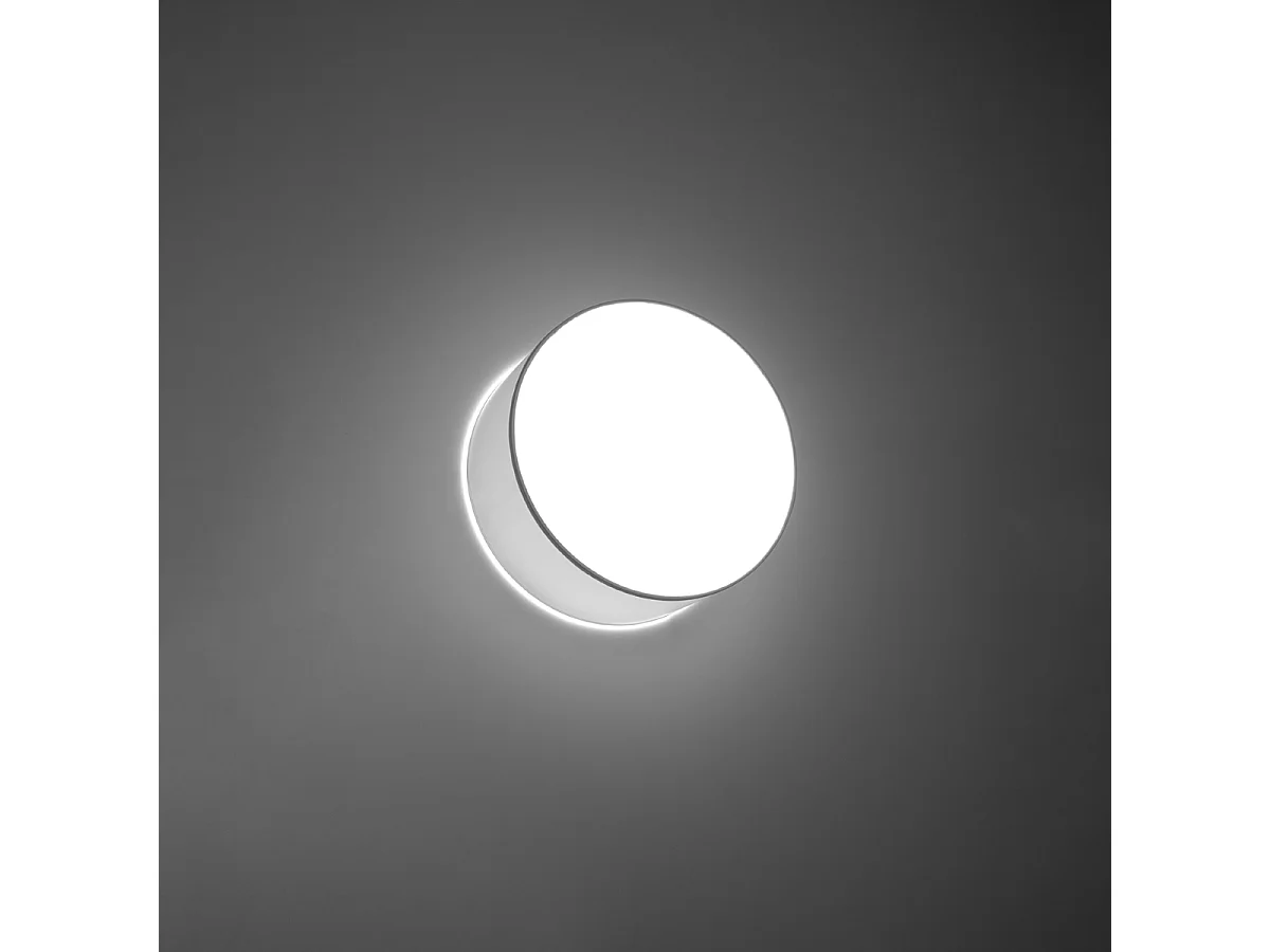 Plafonniers Cercle minimaliste en PVC - 1 sources lumineuses 4000K - L.25 x H.11 cm - blanc