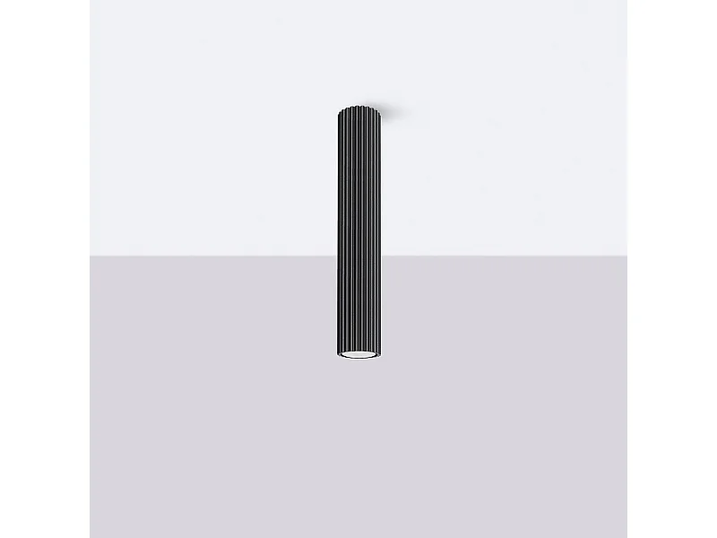 Lampada da soffitto Gloow minimalista di alluminio - 1 sorgenti luminose 4000K - L.6,5 x A.40 cm - nero