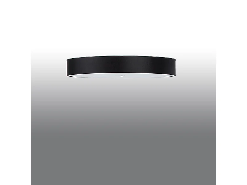 Plafonniers Kalmaris minimaliste en tissu/verre/acier - 6 sources lumineuses 4000K - L.100 x H.20 cm - noir