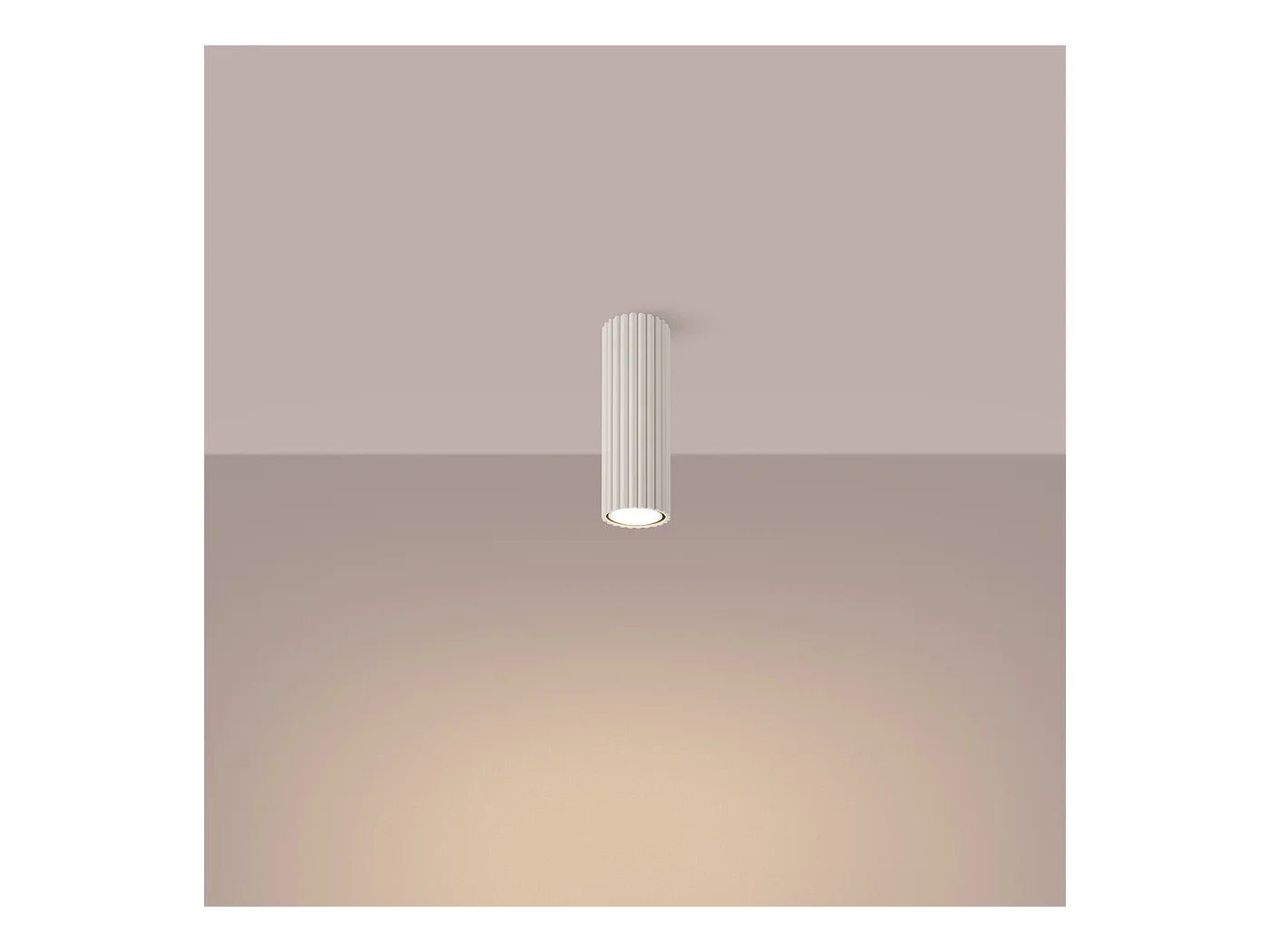 Plafonnier Gloow minimaliste en aluminium - 1 sources lumineuses 3000K - L.6,5 x H.20 cm - beige