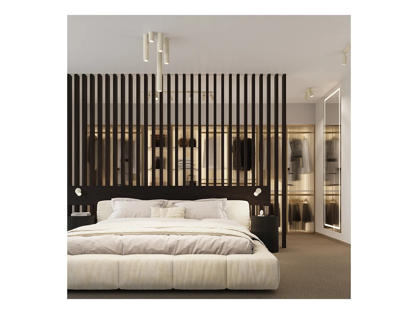 Plafonnier Gloow minimaliste en aluminium - 1 sources lumineuses 3000K - L.6,5 x H.20 cm - beige