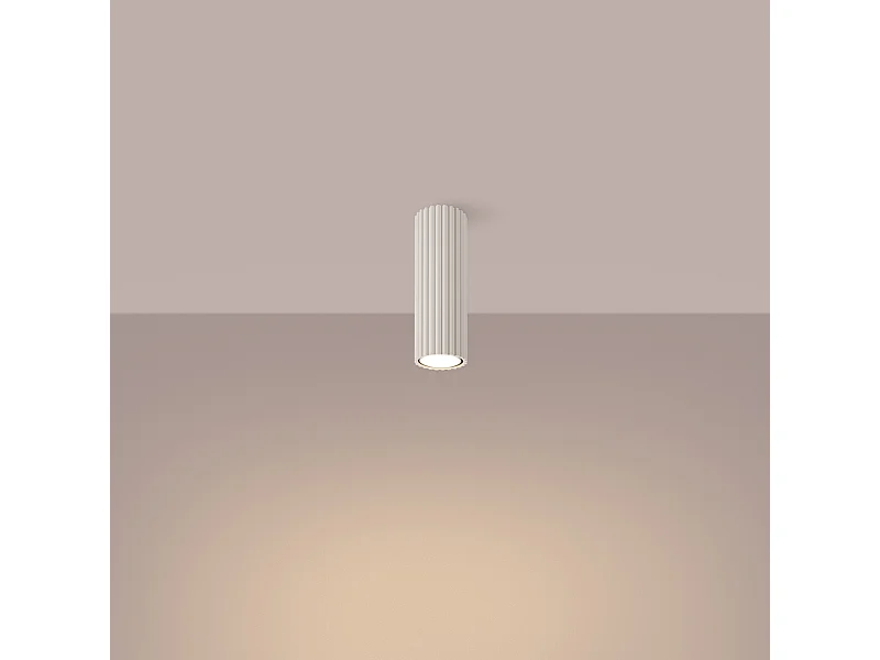 Luminária de teto Gloow minimalista, alumínio - 1 fontes de luz 3000K - L.6.5 x H.20 cm - bege