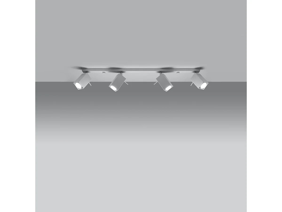 Plafonniers Briow moderne en acier - 4 sources lumineuses 4000K - L.80 x H.16 cm - blanc