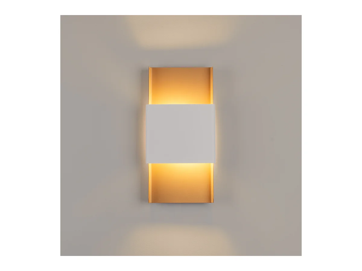 Wandlampen Zelfon modern van  - 2 lichtbronnen 4000K - L.20 x H.40 cm - goud/wit