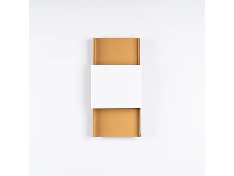 Candeeiros de parede Zelfon moderno, aço - 2 fontes de luz 4000K - L.20 x H.40 cm - ouro/branco