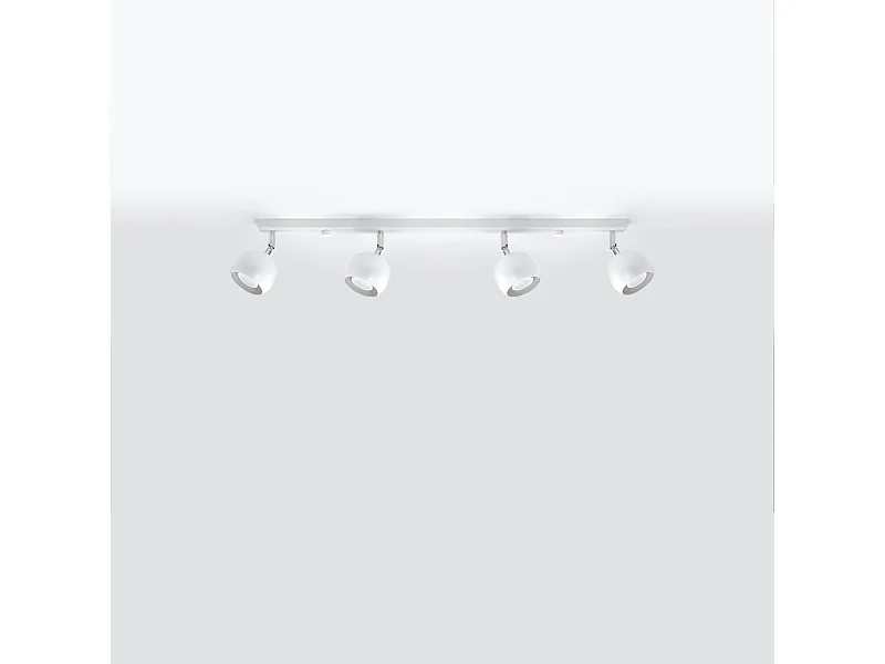 Luminárias de teto Rayis moderno, aço - 4 fontes de luz 4000K - L.80 x H.16 cm - branco