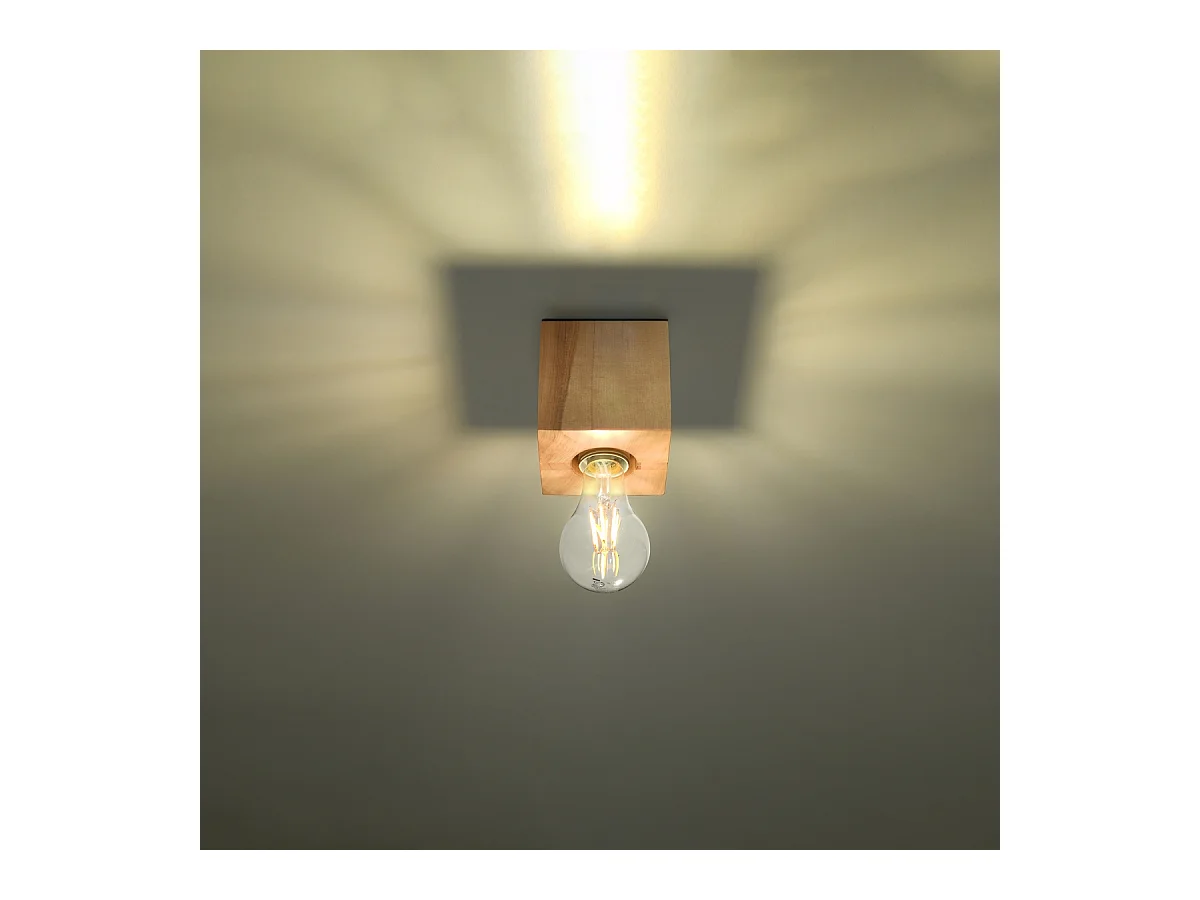 Plafonniers Zxina scandinave en bois - 1 sources lumineuses 4000K - L.10 x H.10 cm - bois naturel