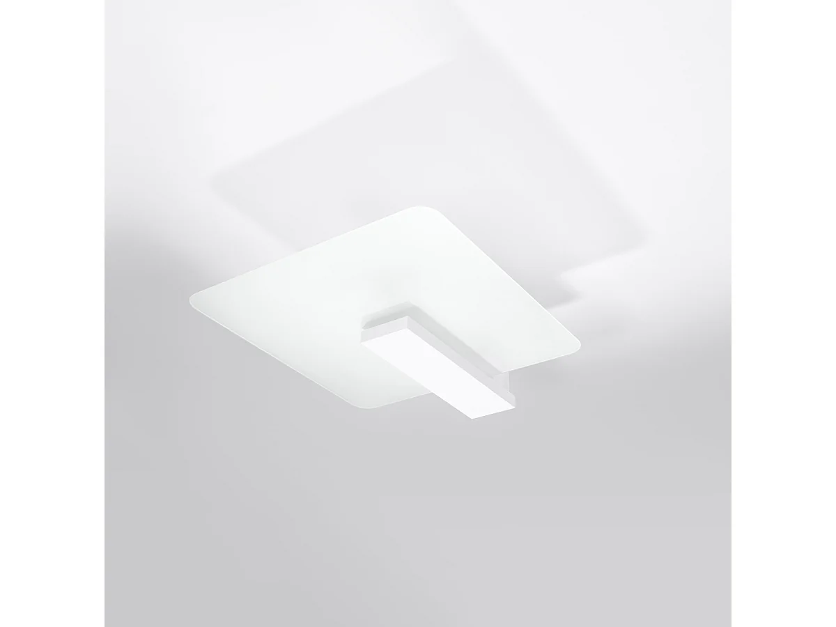 Plafonniers Nappo scandinave en bois/verre - 2 sources lumineuses 3000K - L.40 x H.47,5 cm - blanc